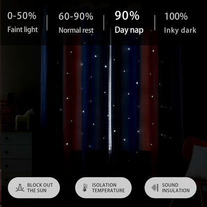 XiDi Blackout Curtains for Girls Bedroom Decor Pink Kids Rainbow Curtains