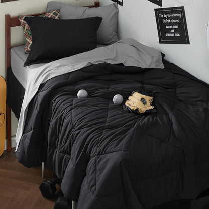 Bedsure Bed in a Bag Full Reversible Bed Set 7 Pieces Grey/Light Grey