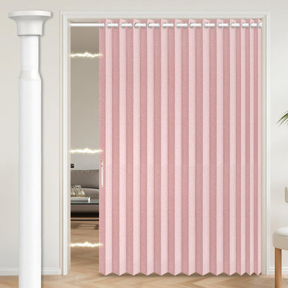 AJAZZ Blackout Accordion Door Magnetic Door Curtain Folding Closet Doors Curtain Invisible for Bedroom Room Living Room Doorway, Grey 42" W x 78" L, 1 Panel