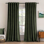 MIULEE Velvet Curtains 52x84 inches 2 Panels Olive Green Blackout Curtains