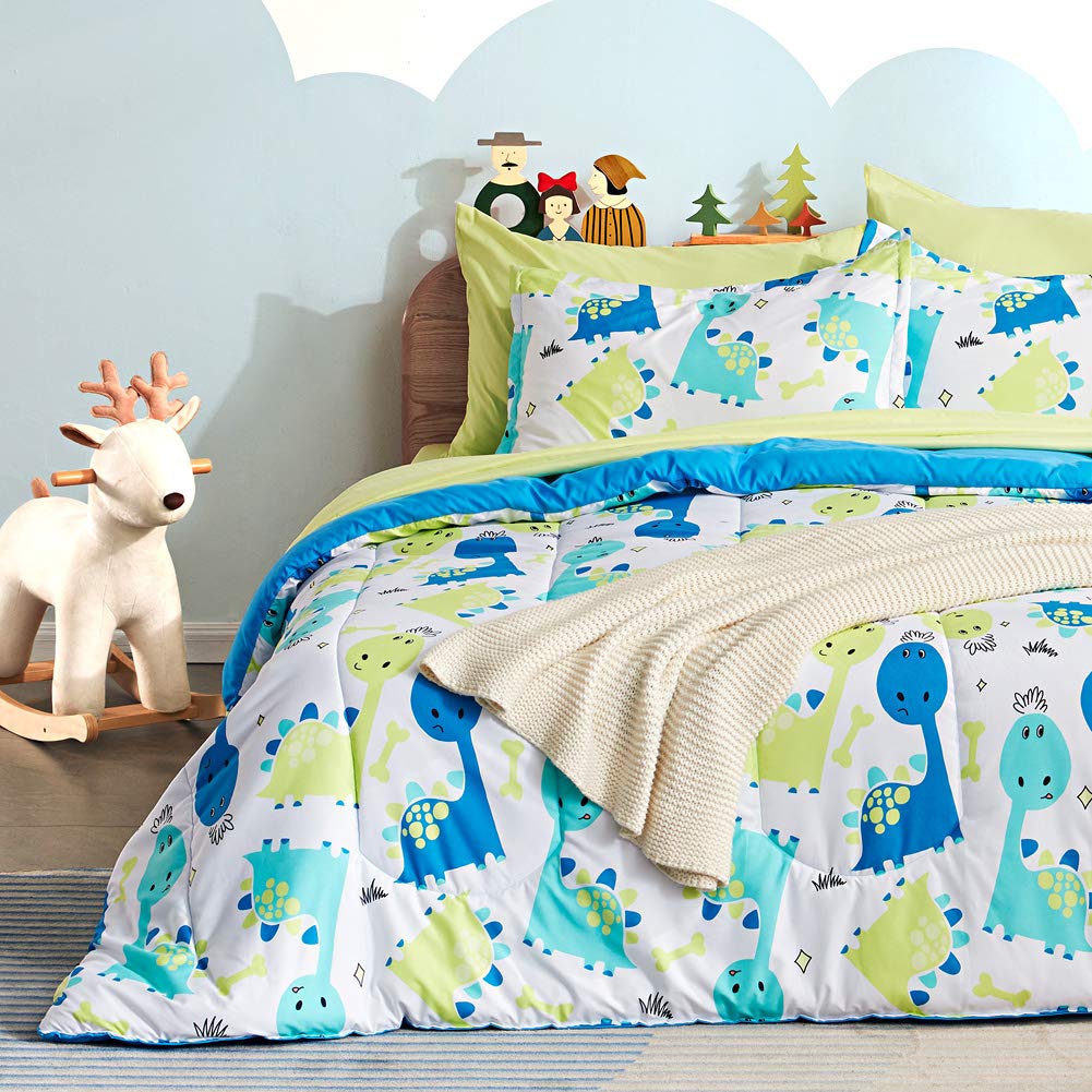 SLEEP ZONE Comforter Set Bed in A Bag, 7 Pieces Girls, Cattoon Pattern for Kids, Toddlers, Teens, Ultra Soft and Washable (Garden Secret,Full/Queen)