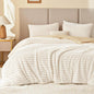 EXQ Home Fluffy Comforter Set Queen Size,3 Pieces Bed Set,Black