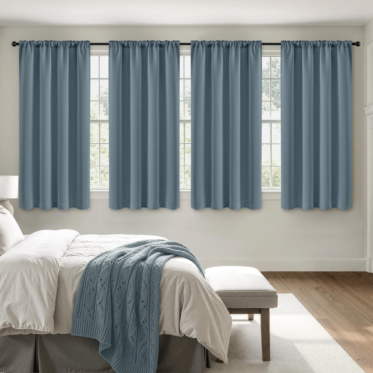 MIULEE Black Blackout Curtains 63 Inch Length for Bedroom Set of 4 Panels