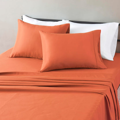 Amazon Basics Lightweight Super Soft Easy Care Breathable Microfiber 4 Piece Bed Sheets Set with 14-Inch Deep Pockets, Full, Navy Blue, Solid