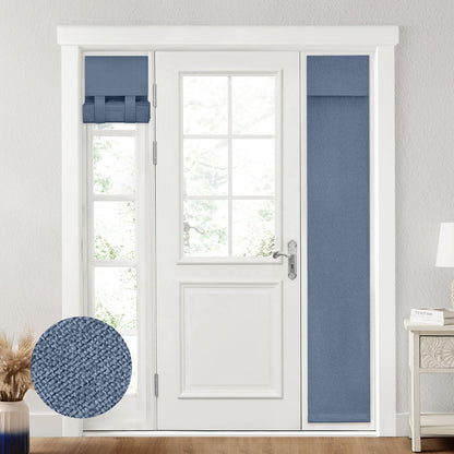 HOMEIDEAS 100% Blackout Linen Door Curtains for French Door 26x68 Inch