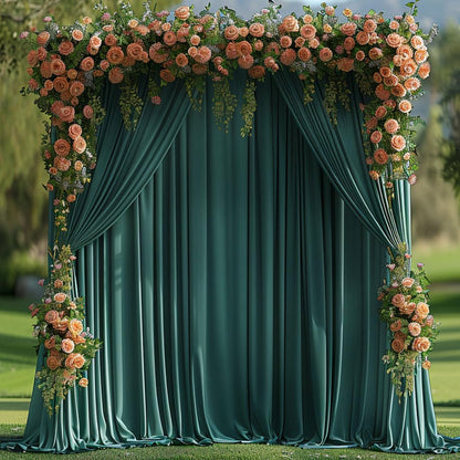 10x10ft Wrinkle Free Ivory Backdrop Curtain for Parties Soft Fabric Drapes Wedding Ivory Curtain Backdrop for Birthday Party Decorations Background for Photography 5x10ft,2 Panels