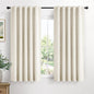 Linen Total Blackout Curtains for Bedroom Living Room 84 Inch, Cream