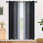 SimpleHome Ombre Black to Grey White Curtains for Living Room 52Wx84L
