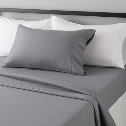 Amazon Basics Lightweight Super Soft Easy Care Breathable Microfiber 4 Piece Bed Sheets Set with 14-Inch Deep Pockets, Full, Navy Blue, Solid