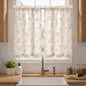 Boho Floral 100% Blackout Curtains 84 Inch 2 Panels Linen Texture