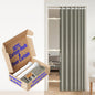 AJAZZ Blackout Accordion Door Magnetic Door Curtain Folding Closet Doors Curtain Invisible for Bedroom Room Living Room Doorway, Grey 42" W x 78" L, 1 Panel