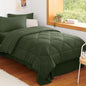 CozyLux Full Comforter Set 82"x86" Dark Grey - 7 Piece Bed in a Bag