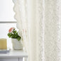ALIGOGO Short White Lace Kitchen Curtains 36 Length 2 Panels W26 x L36 Inch
