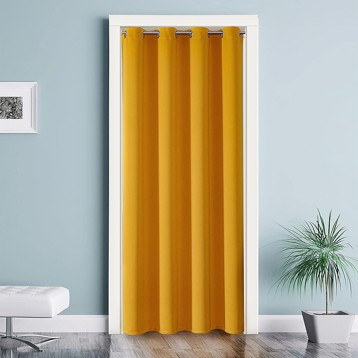 ChrisDowa Blackout Curtains Door Curtain for Doorway Privacy Closet Drapes