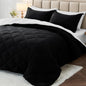 MUXHOMO Queen Comforter Set 7 Pieces, Reversible Bed in a Bag, Red/Black