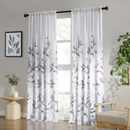 HOMEIDEAS Kitchen Curtains, Short Non-See-Through Privacy Curtains 30"X36"