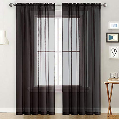 SpaceDresser Sheer Voile Curtains for Living Room 84 Inch Long 2 Panels