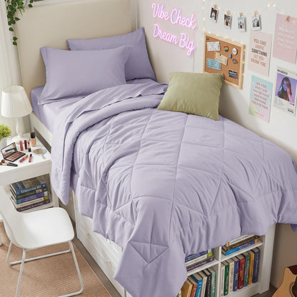 HEVUMYI 7-Piece Full Comforter Set, Dark Grey Bed in a Bag