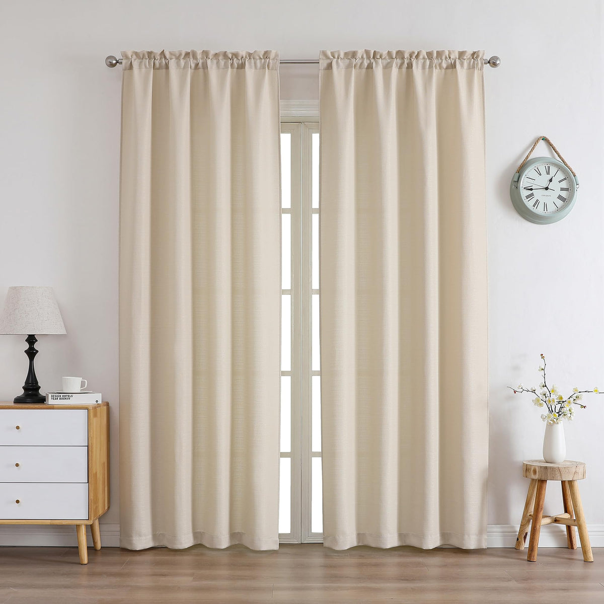 Chyhomenyc 2 Panels White Kitchen Curtains 36 Inch Length Tier Curtain