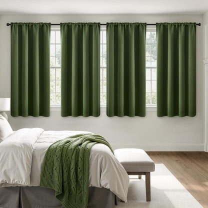 MIULEE Black Blackout Curtains 63 Inch Length for Bedroom Set of 4 Panels