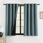 RYB HOME 100% Blackout Black Curtains for Bedroom Living Room 84 inch Long