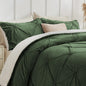 BEDELITE Fluffy Sherpa Queen Comforter Set,Grey