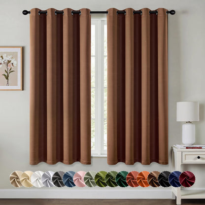 MIULEE Blackout Curtains for Bedroom 2 Panels 40 x 63 Inch Long Black