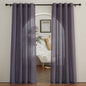 NICETOWN Semi Sheer Linen Ivory Curtains for Bedroom, W52xL84, 2 Panels