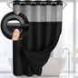 No Hook Shower Curtain with Liner Set Hotel Waffle Burgundy 72W X 75L
