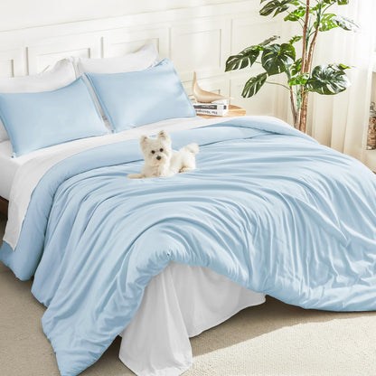 Litanika Queen Comforter Set Sage Green, 3 Pieces Lightweight Solid Bed Set