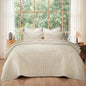 PHF Diamond Pattern Luxury Velvet Quilt Set Queen Size, Sand