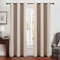 MIULEE 100% Blackout Linen Curtains for Bedroom 52x90 Inches Natural Beige
