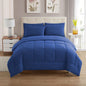 Sweet Home Collection 5 Piece Comforter Set Bag Solid Color All Season Soft Down Alternative Blanket & Luxurious Microfiber Bed Sheets, Navy, Twin