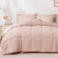 Love's cabin Queen Comforter Set, 7 Pieces Bed in a Bag, Black