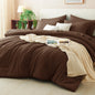 CozyLux Queen Comforter Set Black, 7 Pieces Bed in a Bag