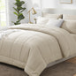 CozyLux Full Size Comforter Sets Black - 7 Pieces Bed in a Bag