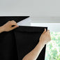 Jilron Adhesive Curtain,100% Blackout Curtains, No Drilling, Suitable for Multi-Scenes Privacy Protection (Black - W35 × L60 in)