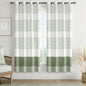 Boho Floral 100% Blackout Curtains 84 Inch 2 Panels Linen Texture