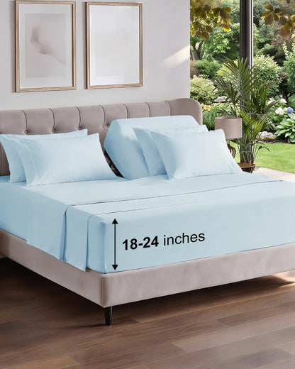 CGK Extra Deep King Sheet Set - 6pc Cooling Sheets - White