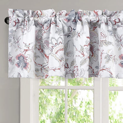 H.VERSAILTEX Blackout Curtain Valances for Kitchen Window/Living Room/Bathroom Privacy Added Rod Pocket Home Decoration Winow Valance, 52" W x 18" L, Floral in Sage and Brown