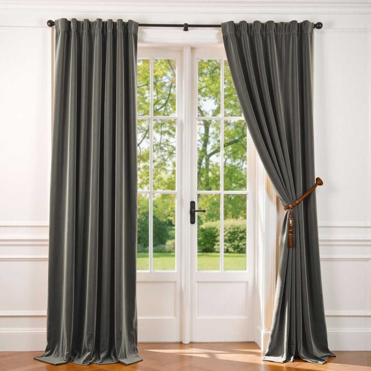Lazzzy Blackout Curtains Thermal Insulated Curtains Room Window Drapes Super Soft Luxury Curtains for Living Room Bedroom Rod Pocket 2 Panels, 96 Inch Lined | Beige