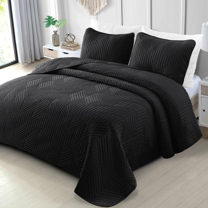 Exclusivo Mezcla Ultrasonic Full Queen Quilt Bedding Set, Beige Cream