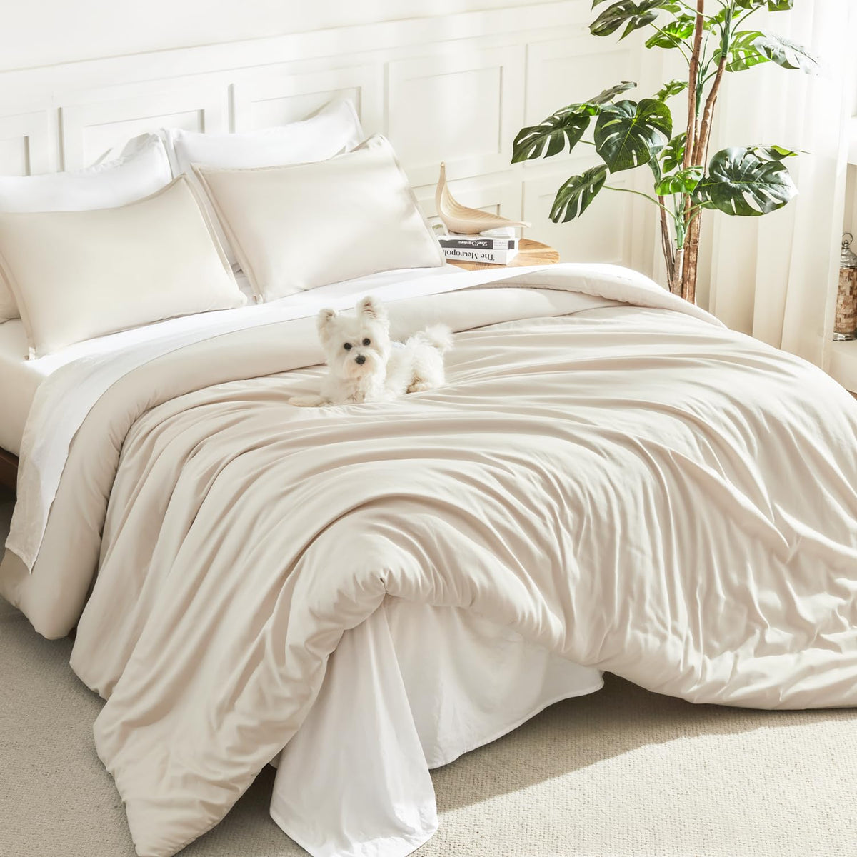 Litanika Queen Comforter Set Sage Green, 3 Pieces Lightweight Solid Bed Set