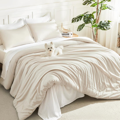 Litanika Queen Comforter Set Sage Green, 3 Pieces Lightweight Solid Bed Set