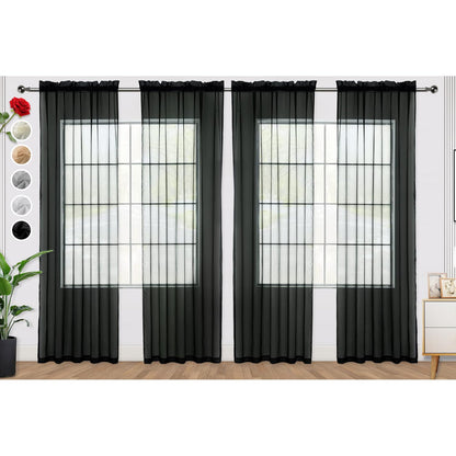 SpaceDresser Sheer Voile Curtains for Living Room 84 Inch Long 2 Panels