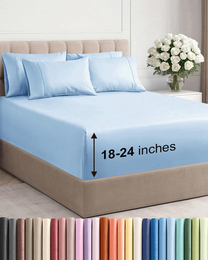 CGK Extra Deep King Sheet Set - 6pc Cooling Sheets - White