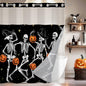 Halloween Shower Curtain, Black and White Funny Ghosts Icons Spooky Cute Halloween Bathroom Curtain Waterproof Fabric Machine Washable with Hooks, 72" Wx72 L