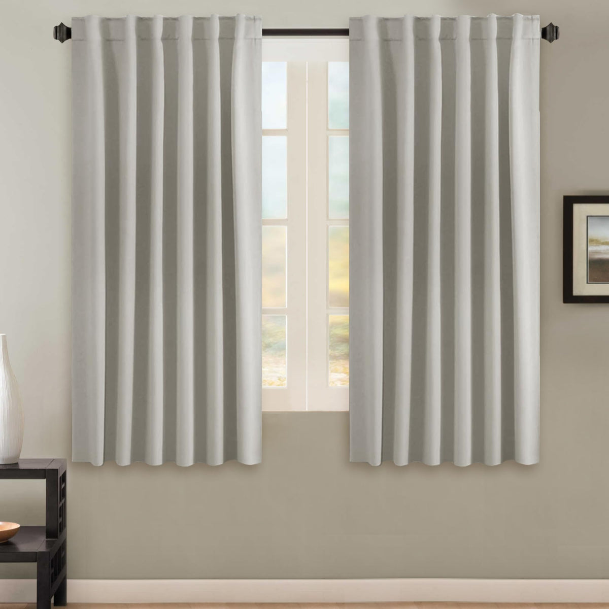 H.VERSAILTEX Blackout Curtains Thermal Insulated Window Treatment Panels Room Darkening Blackout Drapes for Living Room Back Tab/Rod Pocket Bedroom Draperies, 52 x 84 Inch, Light Sage, 2 Panels
