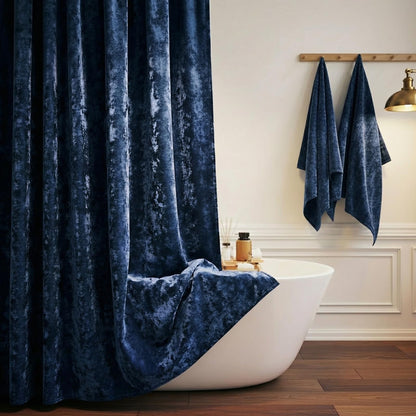 TAMGHO Crushed Velvet Shower Curtain, Marron Red, 72 x 72