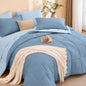 MUXHOMO Queen Comforter Set with Sheets Brown - 7 Pieces Bed in a Bag